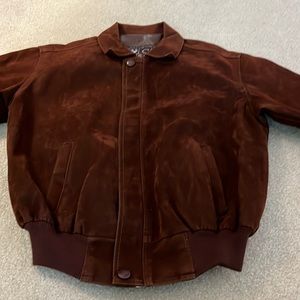 Faux suede bomber jacket
